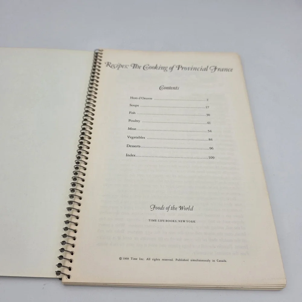 Recipes The Cooking of Provincial France Foods of The World Time Life Books 1968